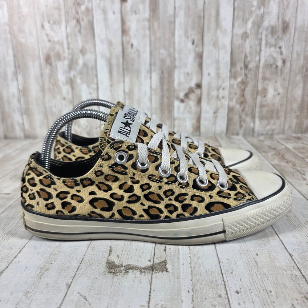 Converse Chuck Taylor All‎ Star Leopard Print Low Top Sneakers 131850F Womens 8